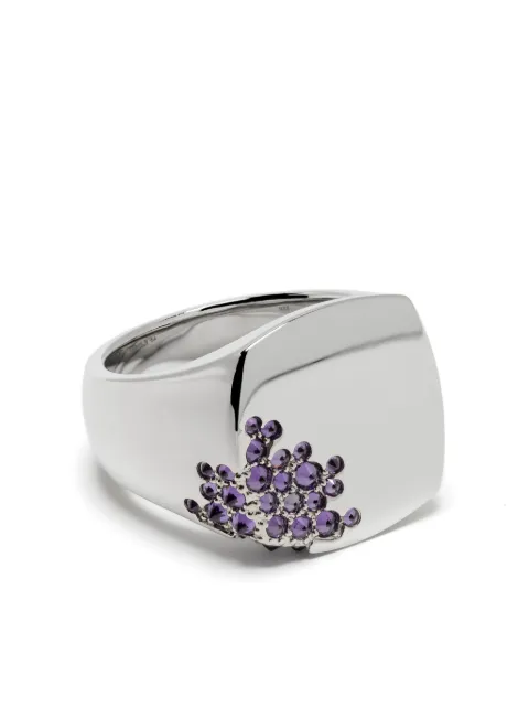 Tom Wood sterling silver Cushion Purple Molecule cubic zirconia ring