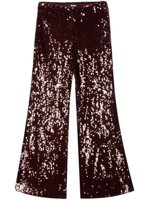 ROTATE BIRGER CHRISTENSEN high-waisted flared sequinned trousers