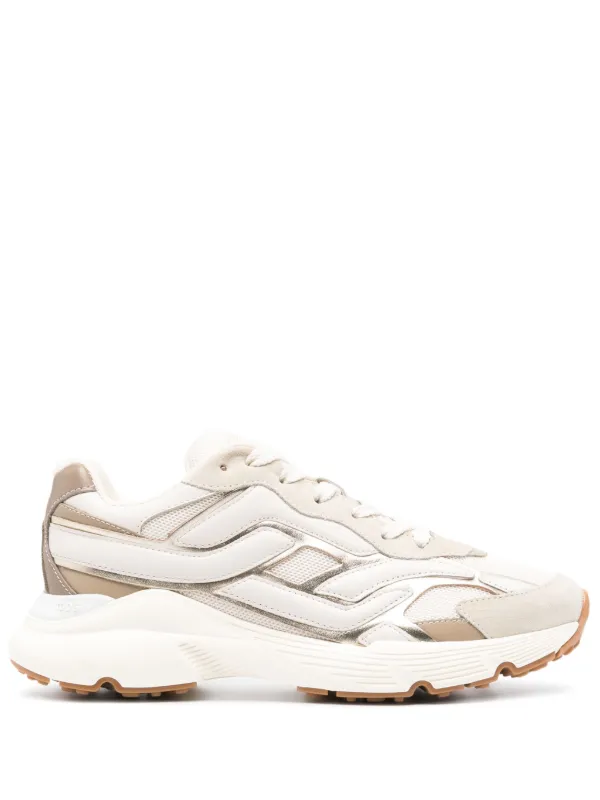 Tod's Panelled Leather Sneakers in Neutrals