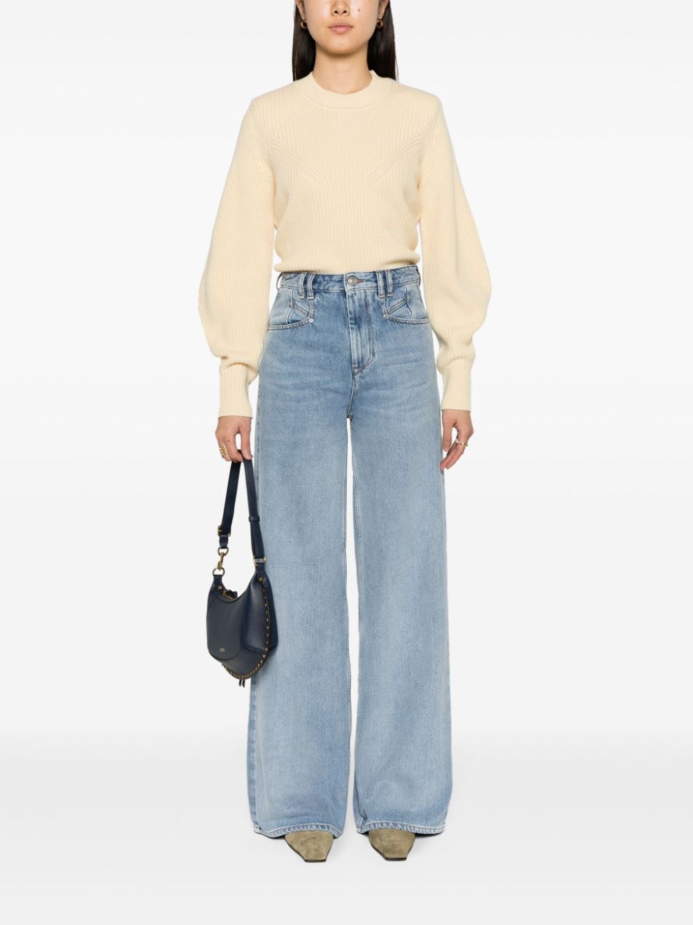 Shop Isabel Marant Lemony Wide-leg Jeans In Blue