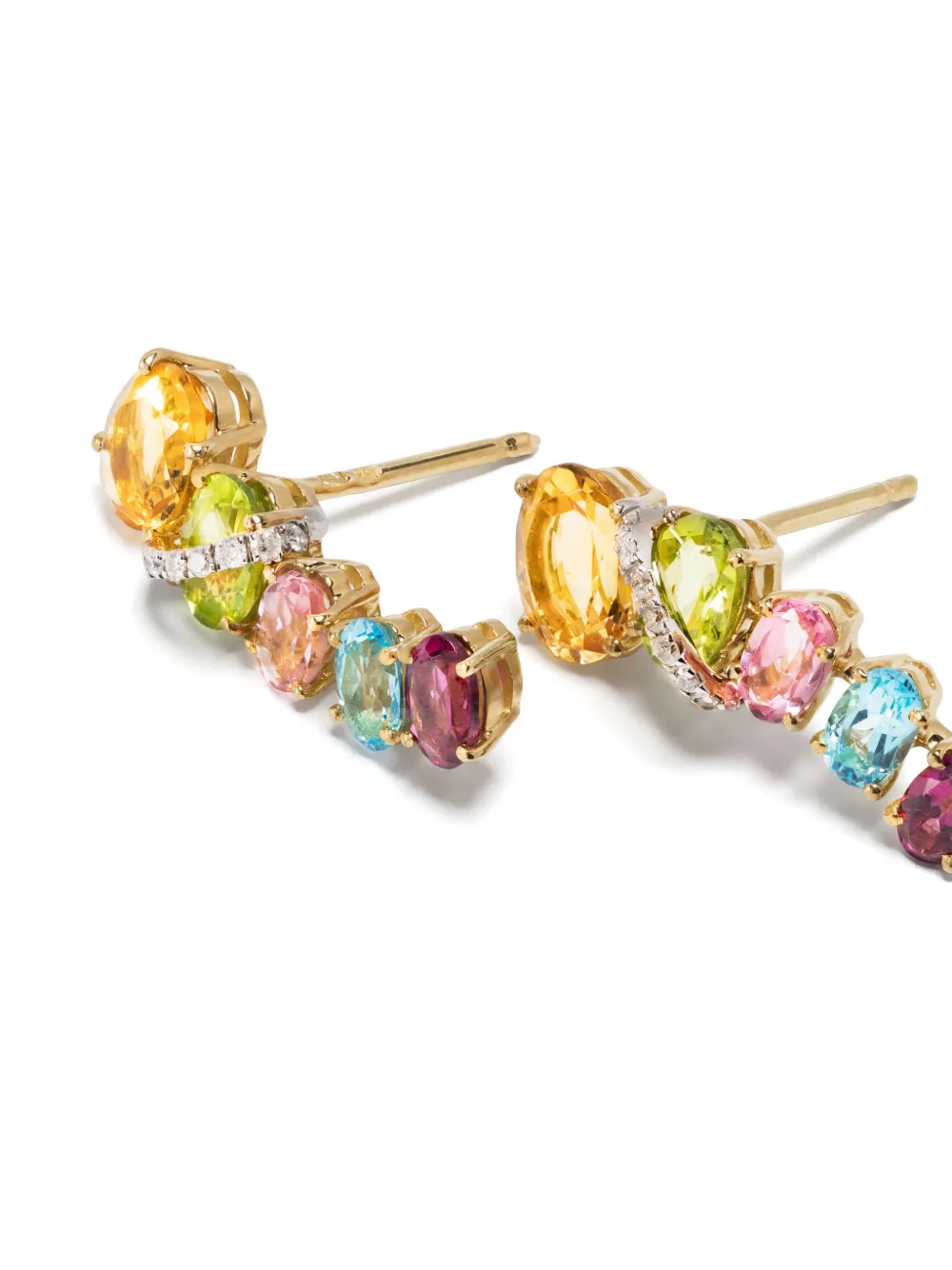  Brumani 18kt Yellow Gold Looping Colors Multi-stone Earrings 