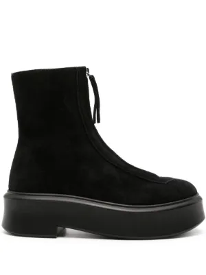 The Row Zipped Ankle Boots | Black | FARFETCH