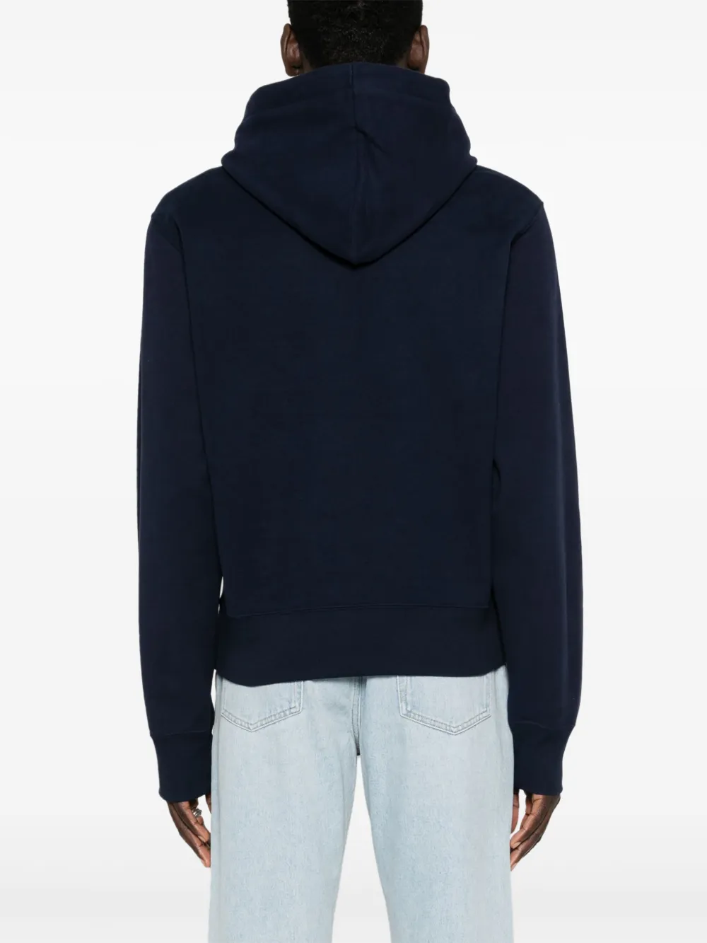 Saint Laurent Katoenen hoodie met Cassandre-borduurwerk Blauw
