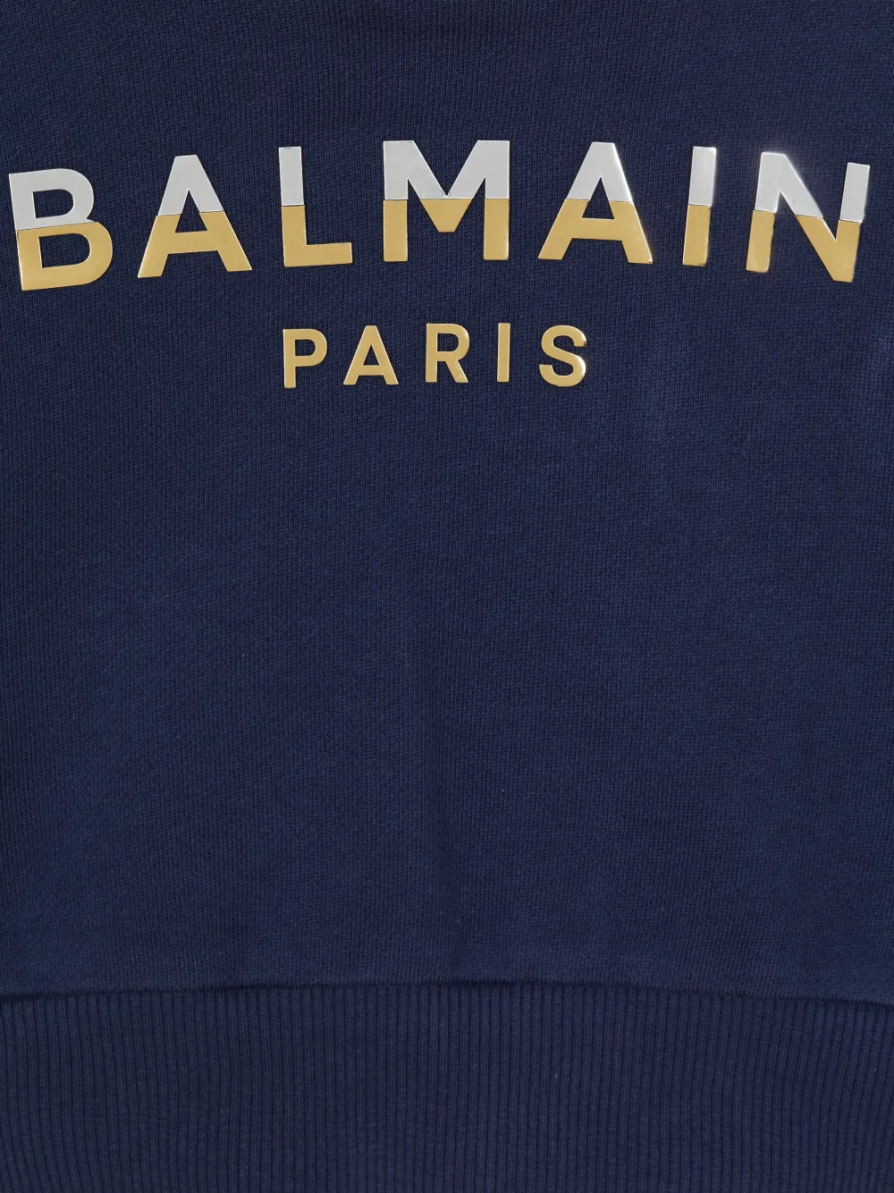 Shop Balmain Logo-print Cotton Hoodie In Blue