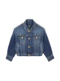 Balmain Kids embossed-button cropped jacket - Blue