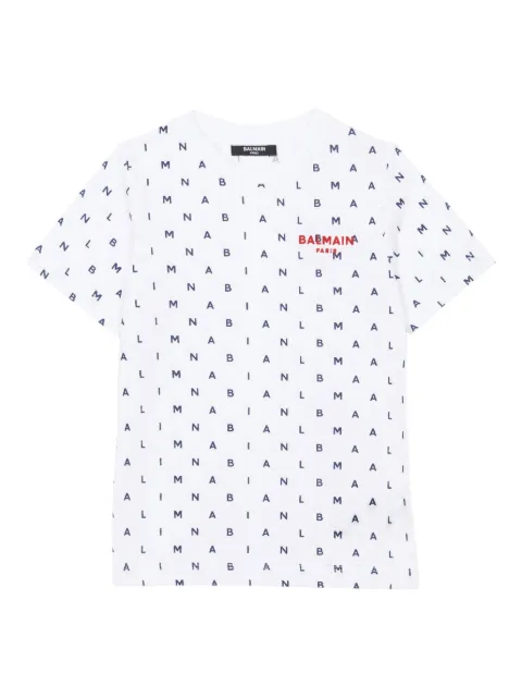 Balmain Kids Letters-print cotton T-shirt