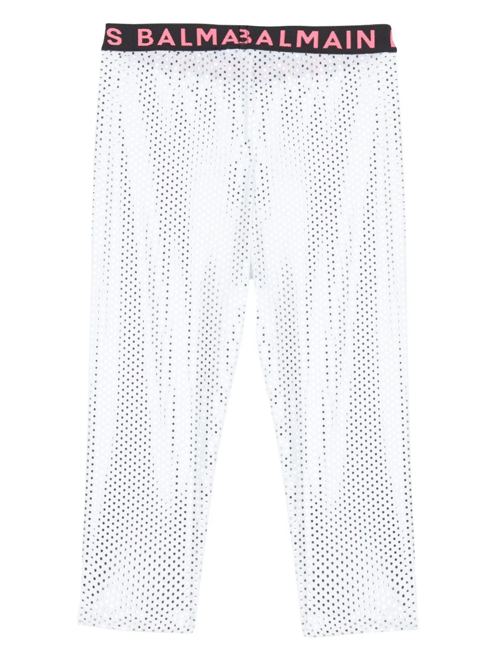 Balmain Kids logo-print metallic-effect leggings | Girls Leggings | Image 2