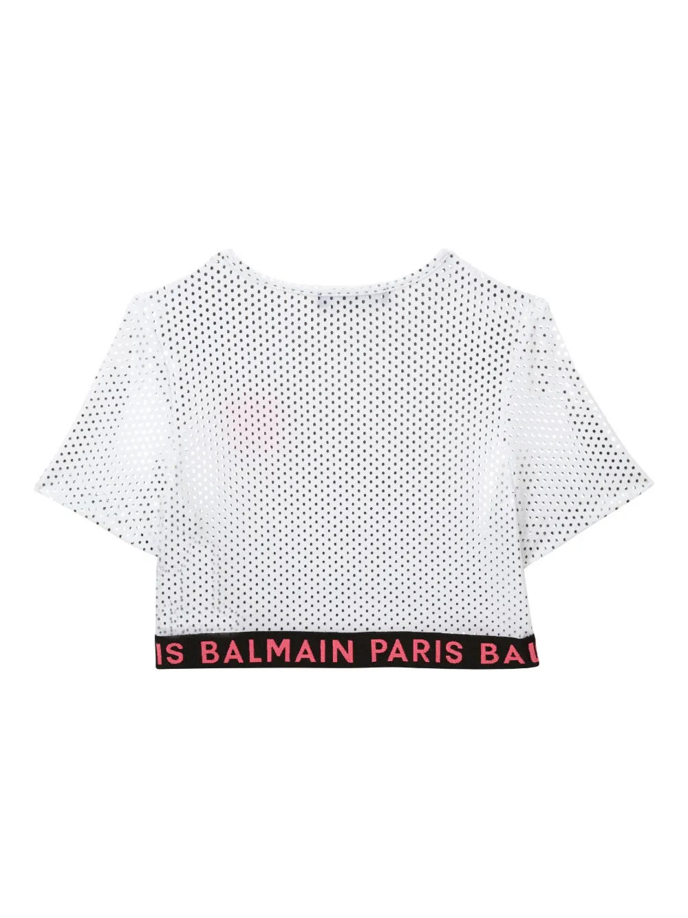 Balmain Kids logo-waistband polka-dot T-shirt | Girls T-Shirts | Image 2