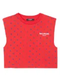 Balmain Kids Letters-print cotton T-shirt - Red