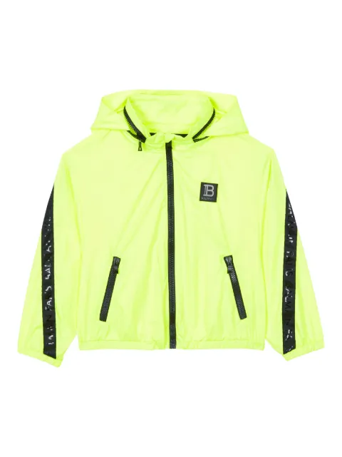 Balmain Kids logo-patch hooded windbreaker