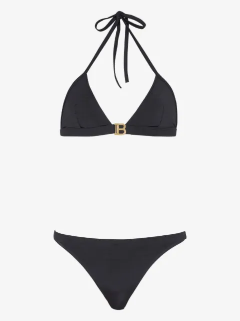 Balmain logo-print triangle bikini set