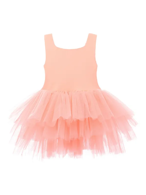 open lace back dress Orange Glow Tulle Party Dress