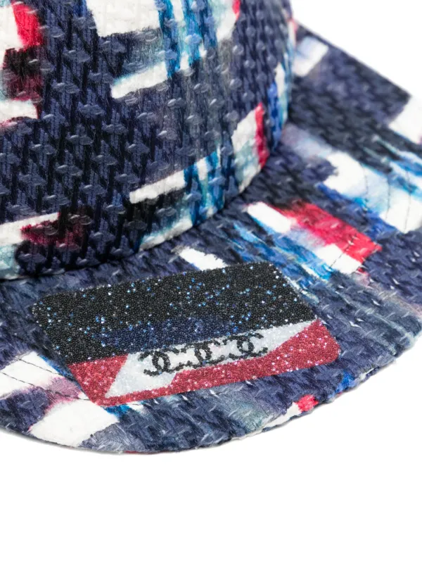 CHANEL Pre-Owned 2000s logo-appliqué Tweed flat-brim Baseball Cap