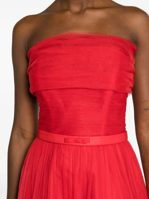 Ana Radu オフショルダー マキシドレス | レッド | FARFETCH JP