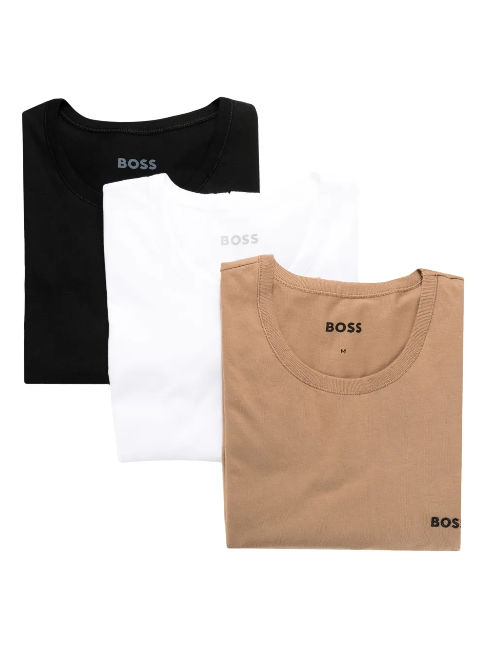 Hugo Boss Logo-embossed Cotton T-shirt (pack Of Three) In Black