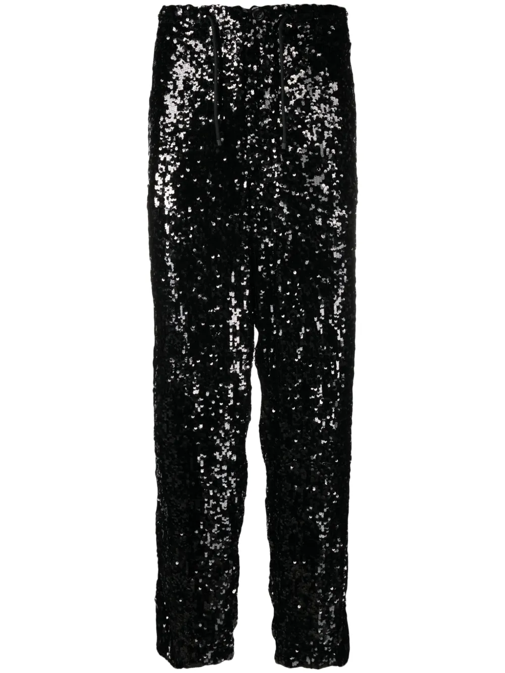 DRIES VAN NOTEN Broek met toelopende pijpen Zwart