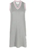 Thom Browne stripe-trim cotton minidress - Grey