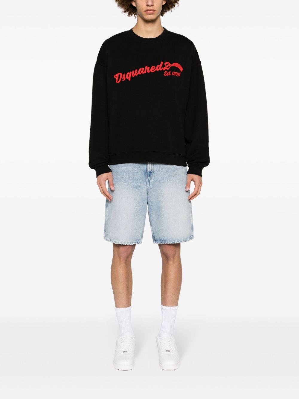 Dsquared2 Katoenen sweater met logoprint - Zwart