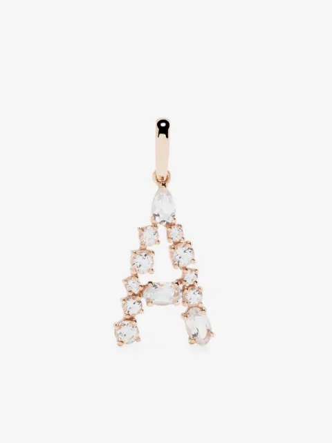 Brumani 18kt rose gold A white topaz letter pendant