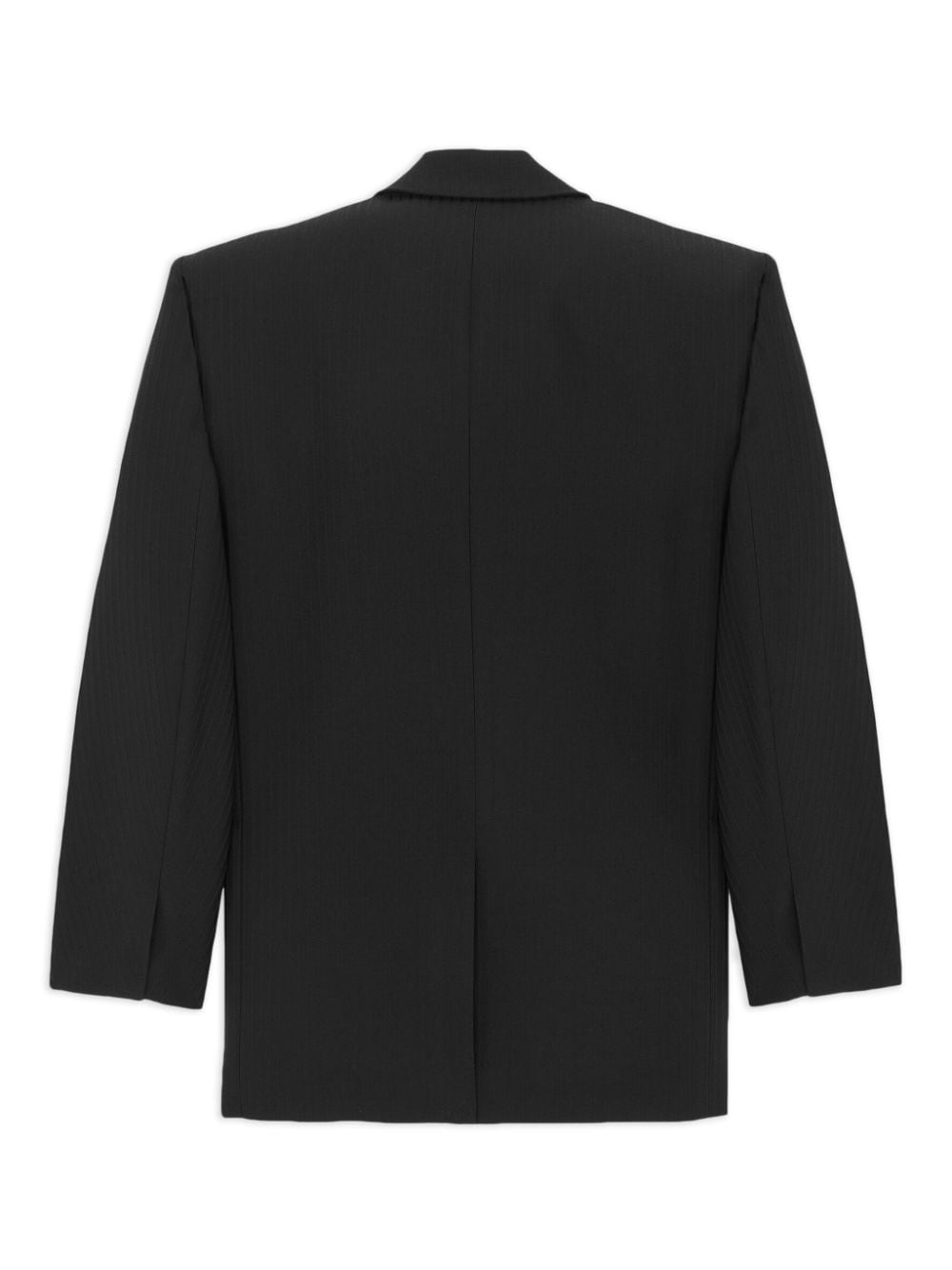 Shop Saint Laurent Raised-stripe Wool Tuxedo Jacket In Black