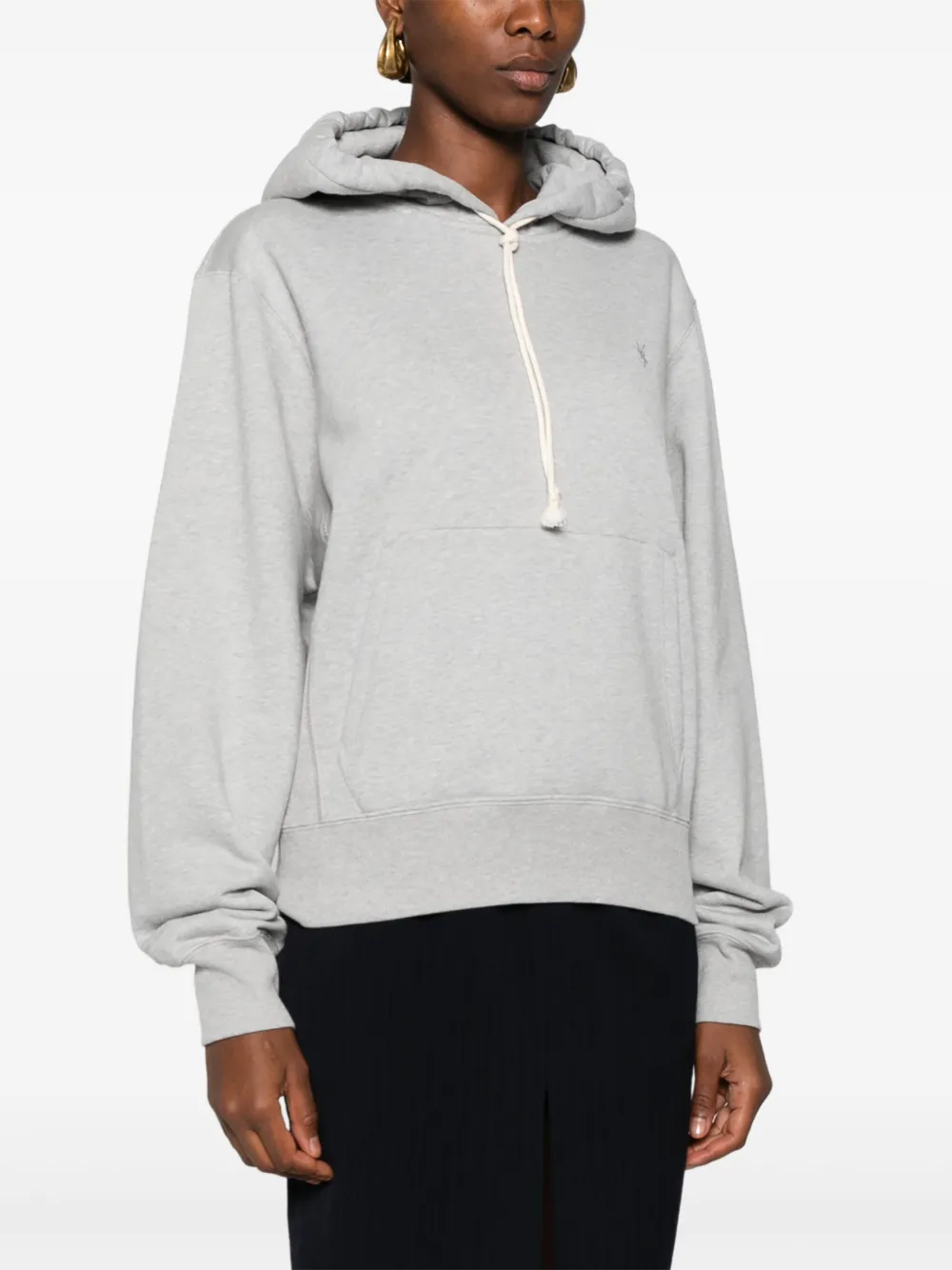 Saint Laurent Katoenen hoodie met Cassandre-logo Grijs