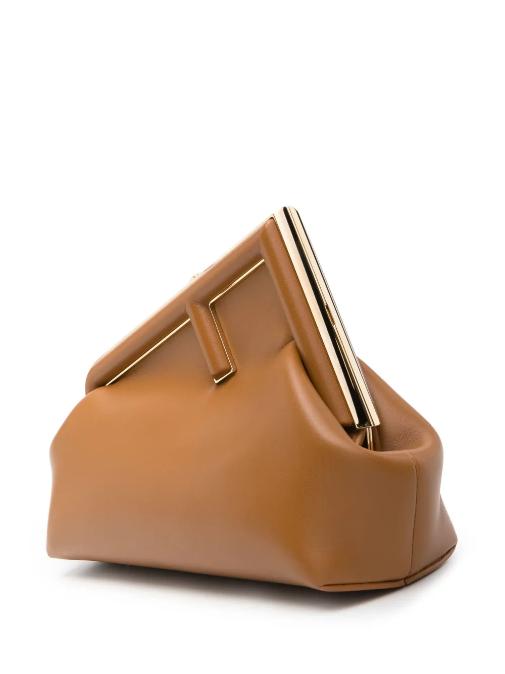 Fendi First Small Nappa Leather Clutch In Brown