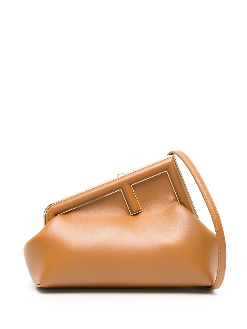 Fendi First Small Nappa Leather Clutch In Brown