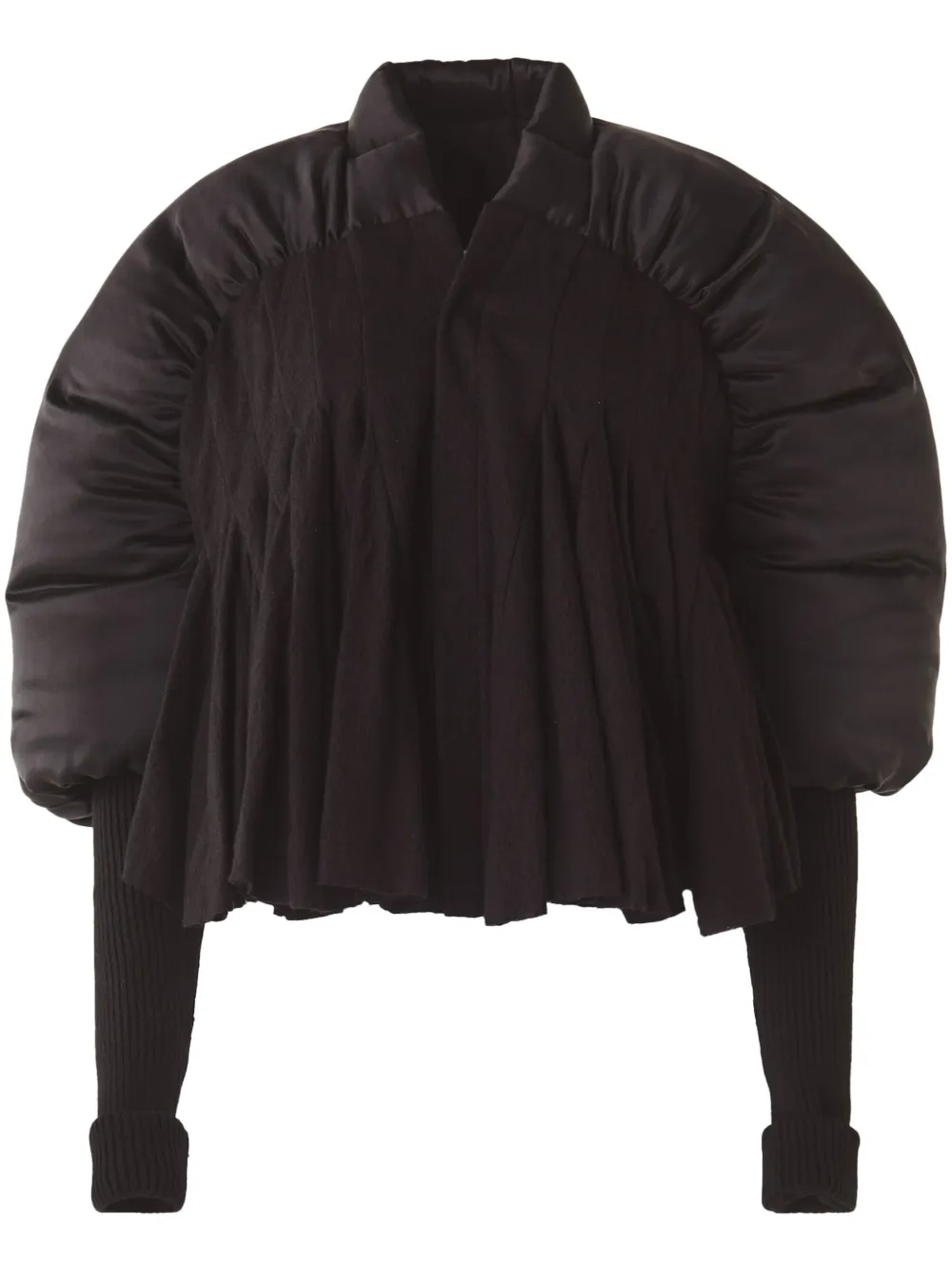 Rick Owens Cropped donsjack Zwart