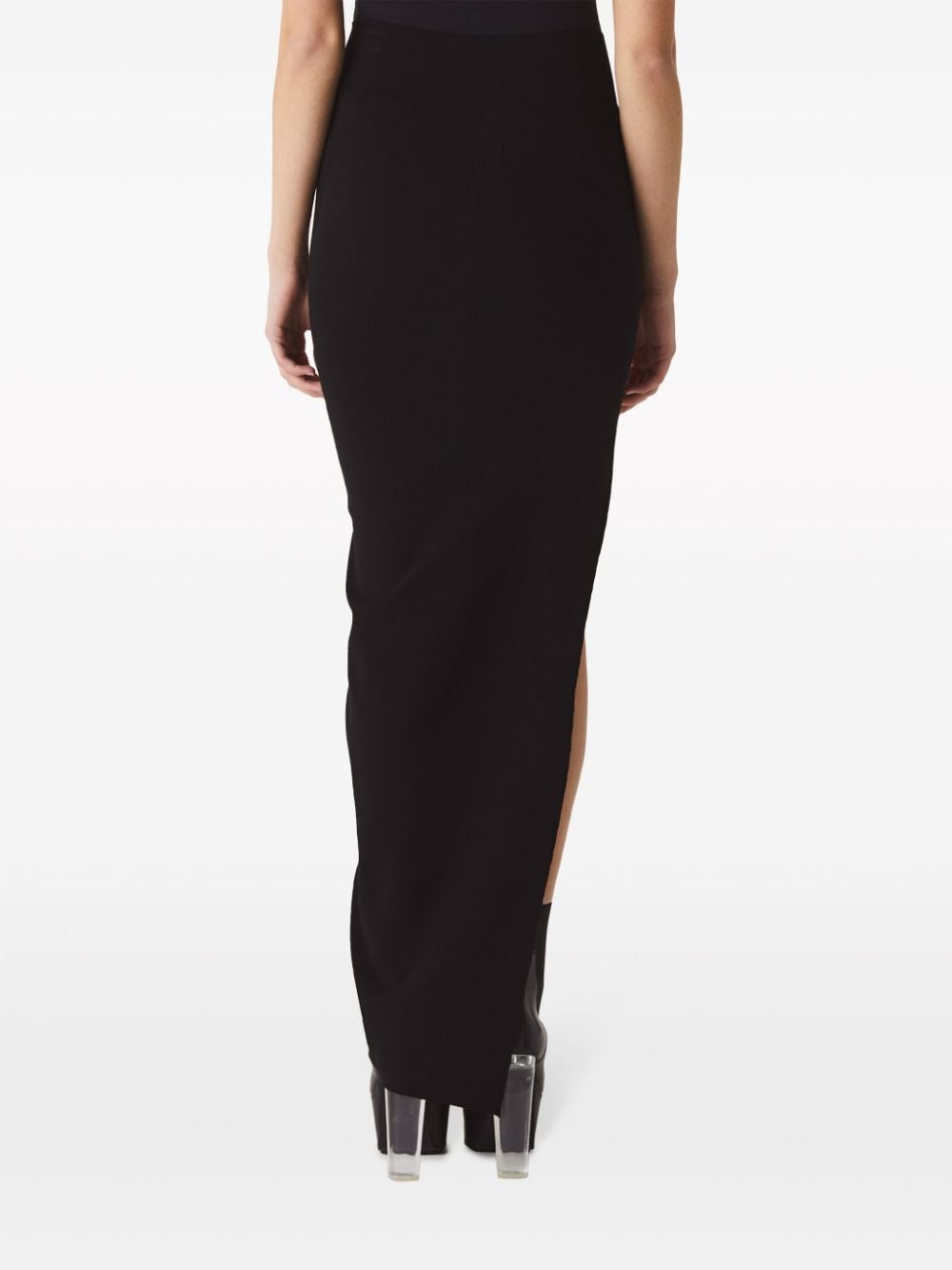 Shop Rick Owens Edfu Knitted Maxi Skirt In Black