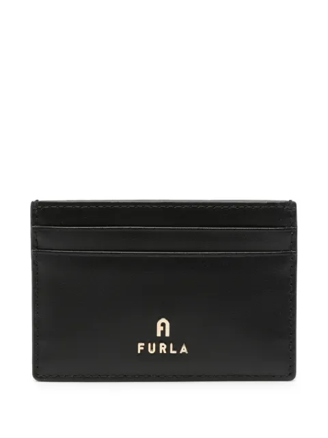 Furla logo-lettering leather card holder