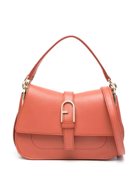 Furla logo-plaque leather tote bag