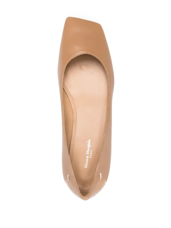Maison Margiela four-stitch Leather Ballerina Shoes | Brown