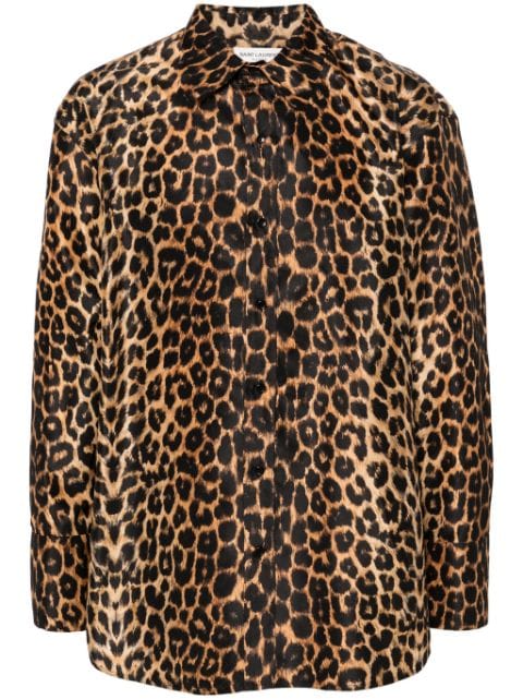 Saint Laurent leopard-print silk shirt