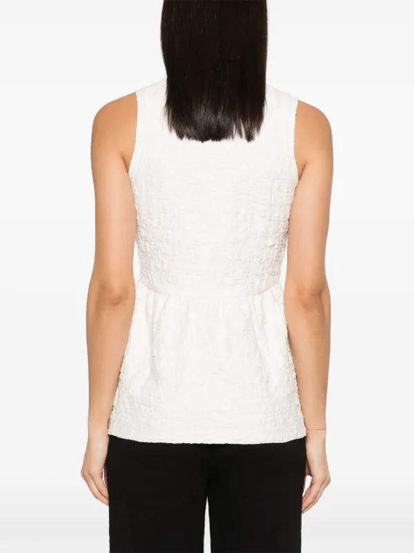 Jil Sander Crinkled cotton-blend Sleeveless Top | Neutrals