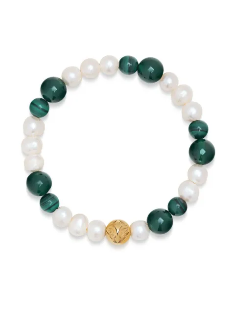Nialaya Jewelry bracelet à perles à détails gravés