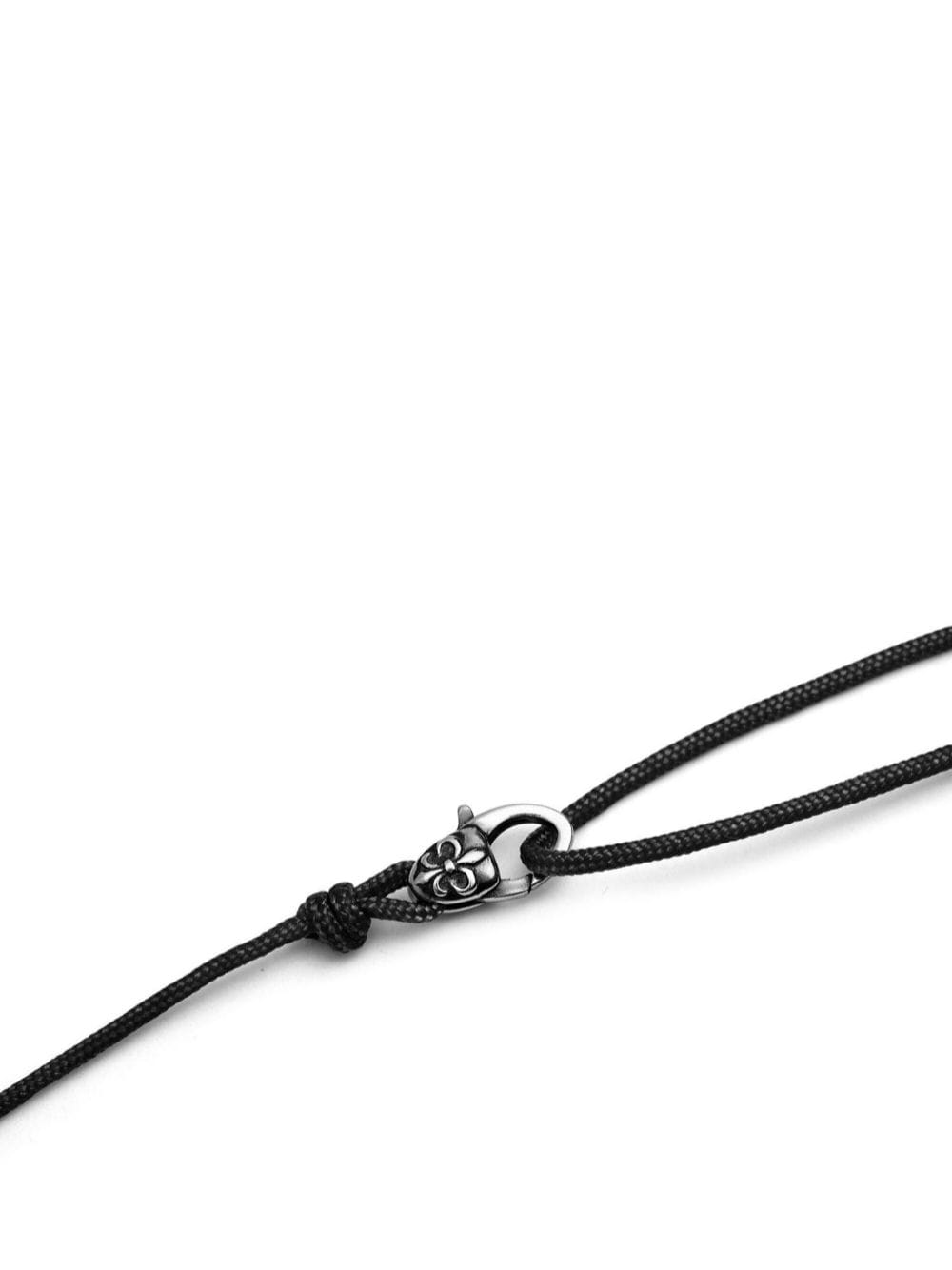Nialaya Jewelry Fleur-de-Lis embossed cord bracelet - Zwart