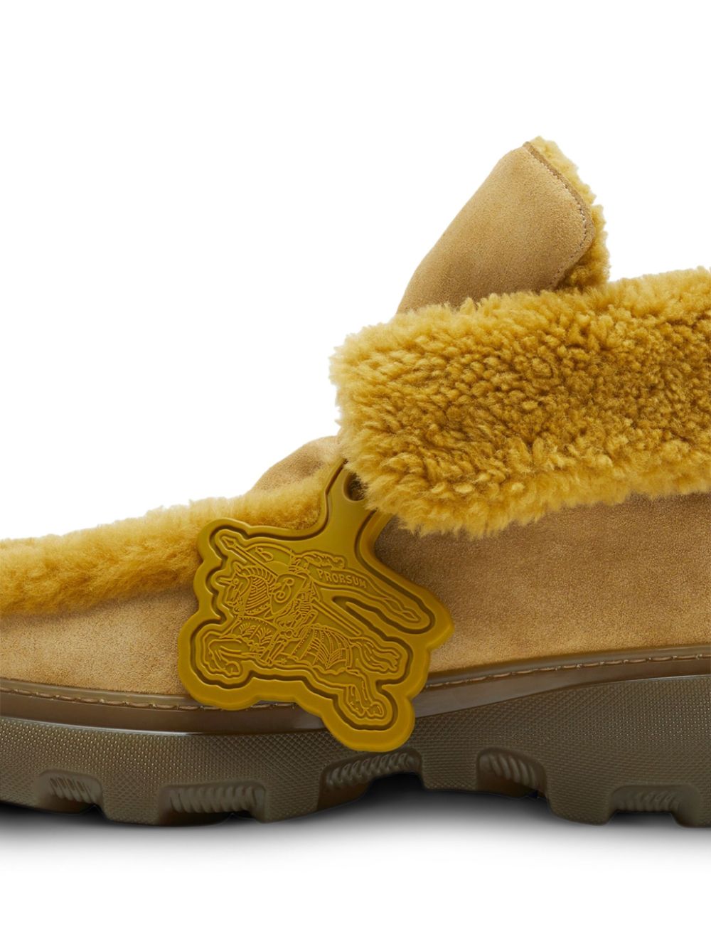 CREEPER SHEARLING-TRIM SUEDE BOOTS