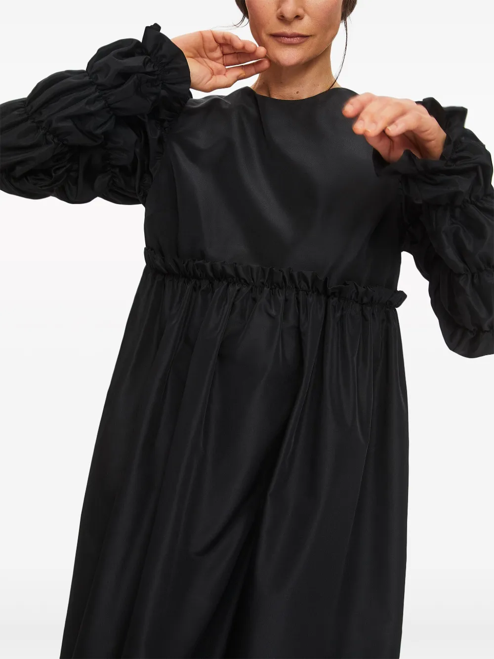 Sleeper I Like It Puff Panelled Midi Dress In Black
