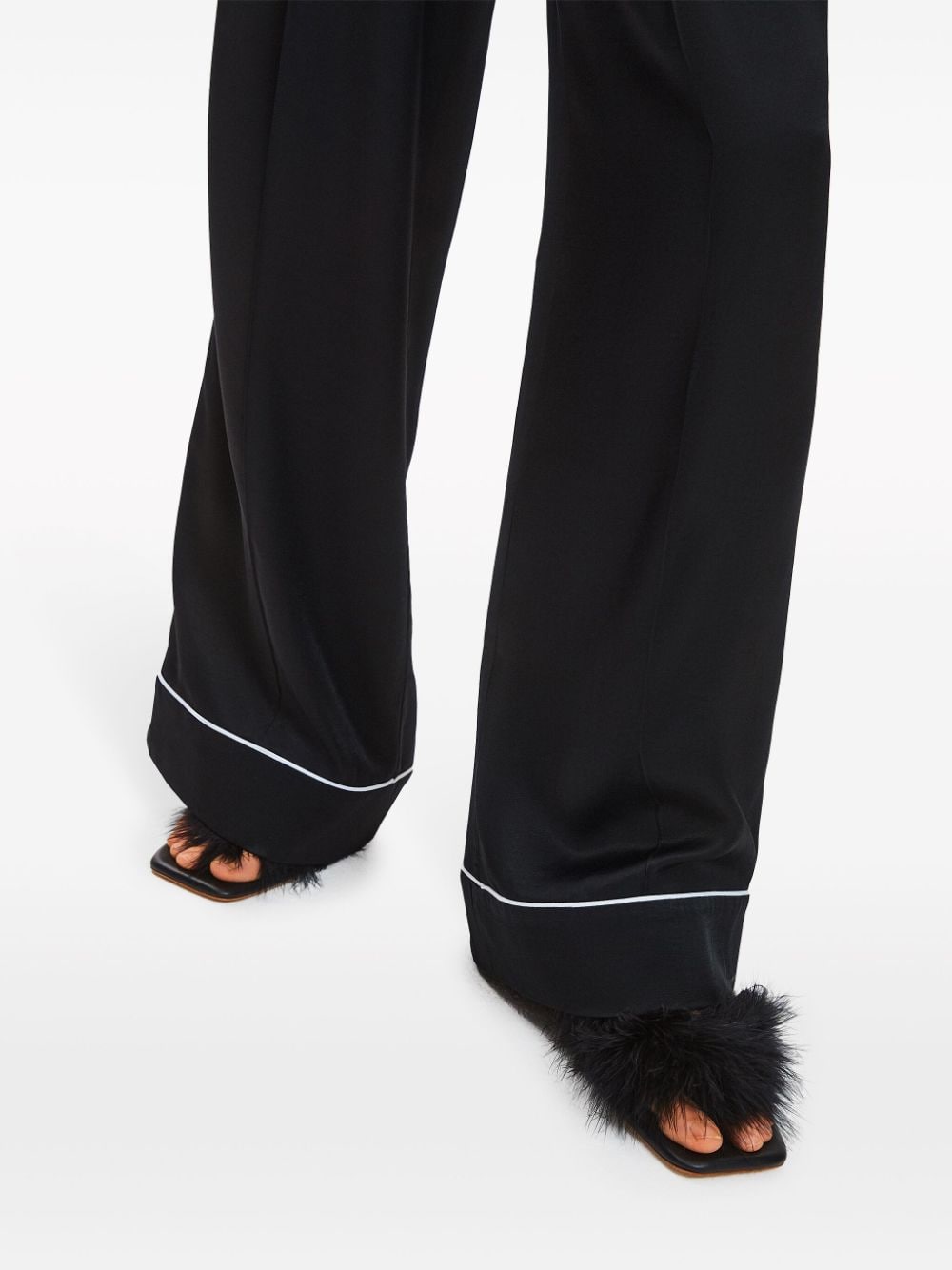 Shop Sleeper Pastelle Satin Pyjama Trousers In Black