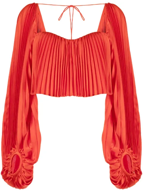 Acler Moston pleated cropped blouse