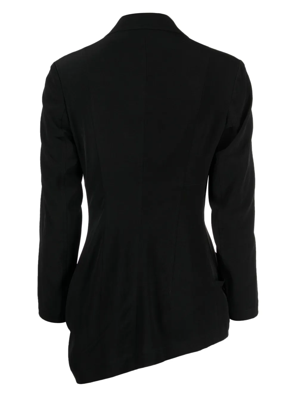 Shop Y's Asymmetric-hem Single-breasted Blazer In Black