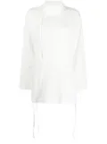 Yohji Yamamoto high-neck cotton blouse - White