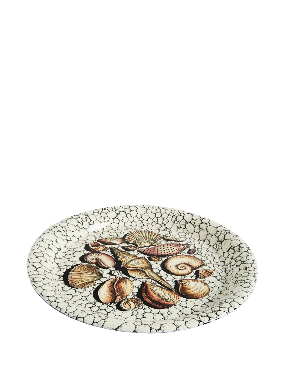 Fornasetti Conchiglie E Ciotoli Iron Tray In White