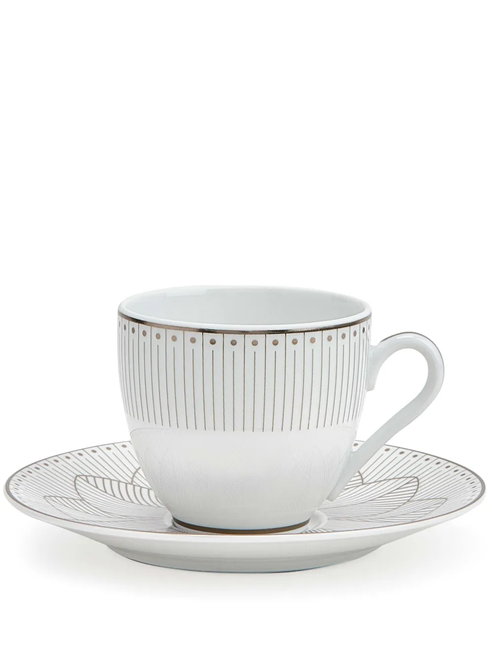 Christofle Malmaison Impériale Porcelain Coffee Cups (set Of Two) In White