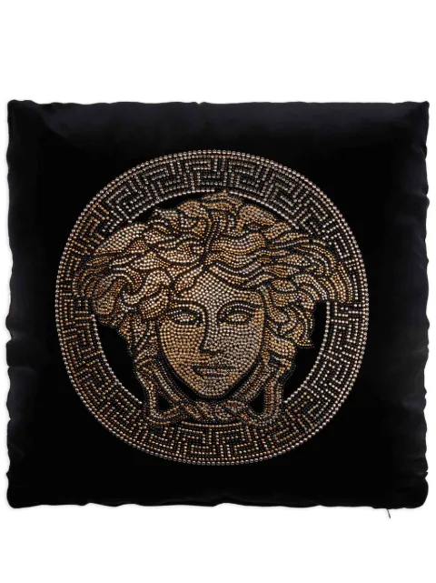 Versace Medusa-Head studded cotton cushion