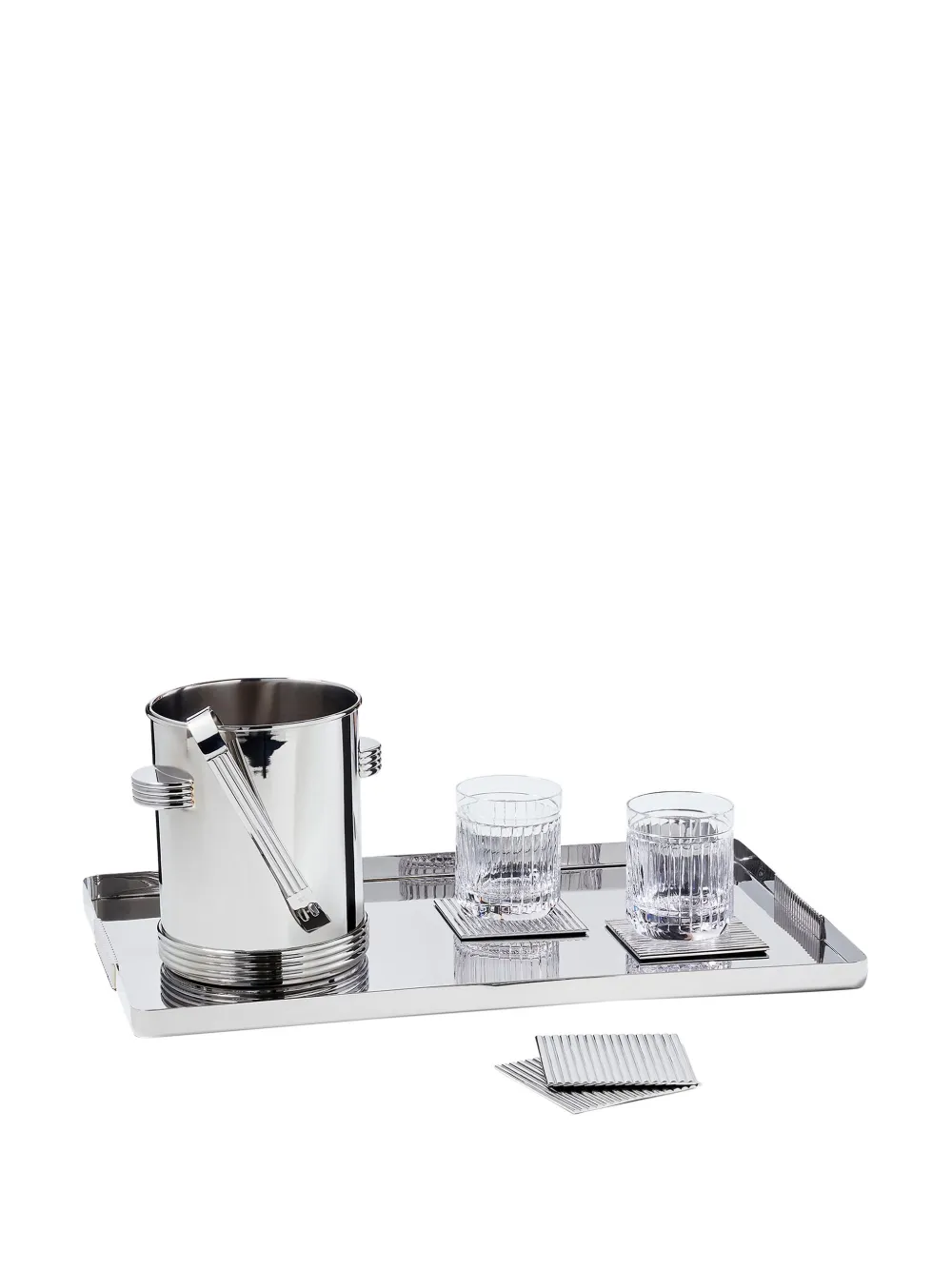  Ralph Lauren Home Thorpe Stainless Steel Coaster (set Of Four) - Neutrals 