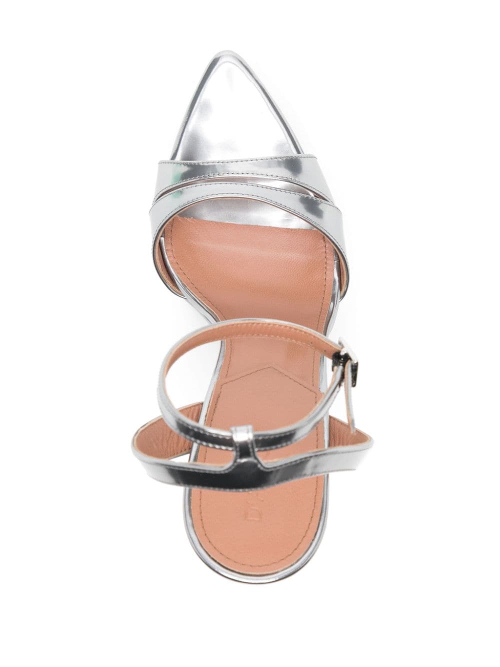 Shop D’accori Skye 125mm Patent Platform Sandals In Silver