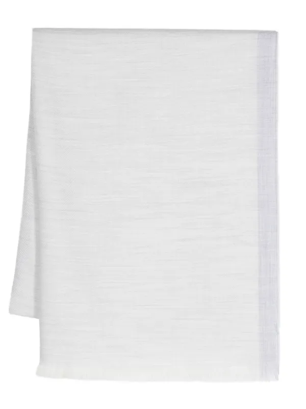 Eleventy Fine Knit Wool Scarf in Grey