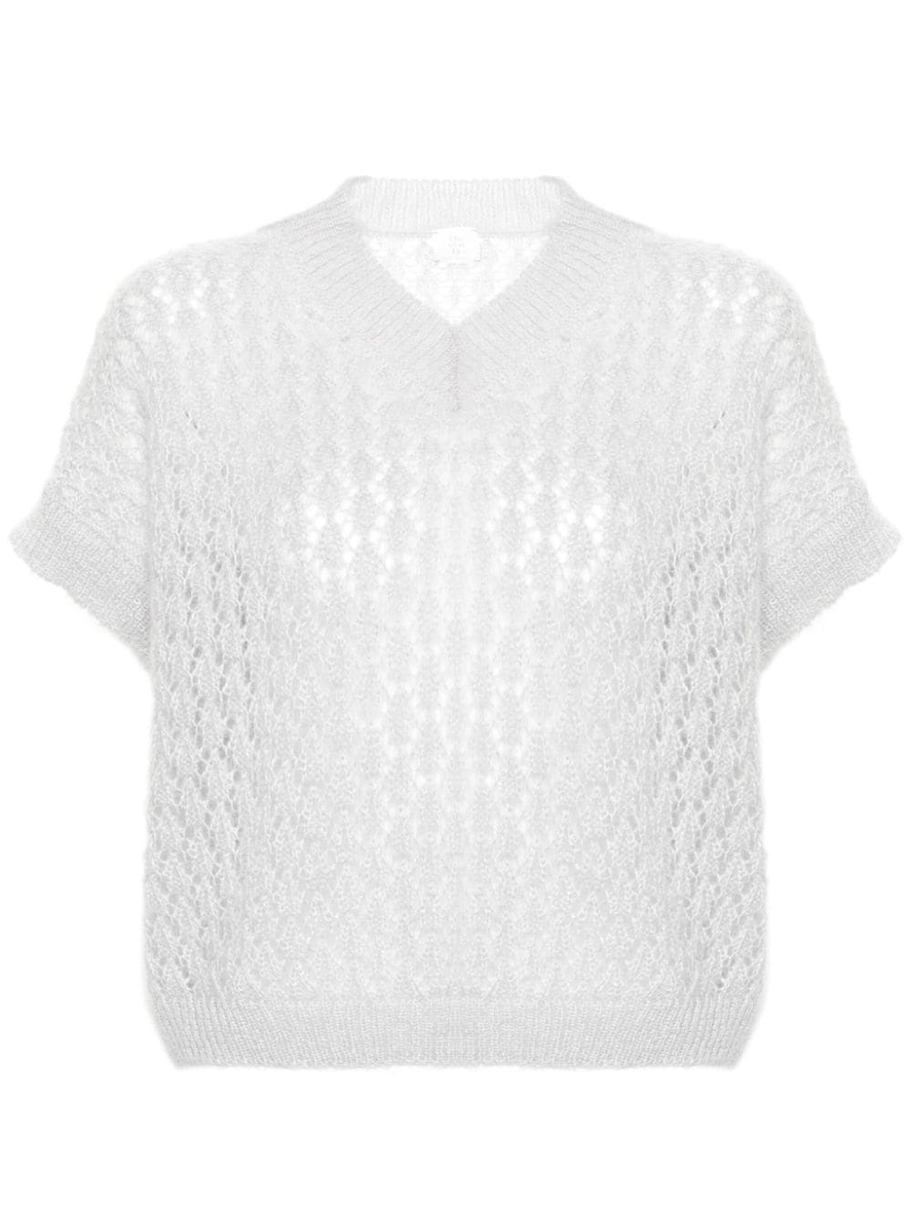 Eleventy V-neck knitted top - Grigio