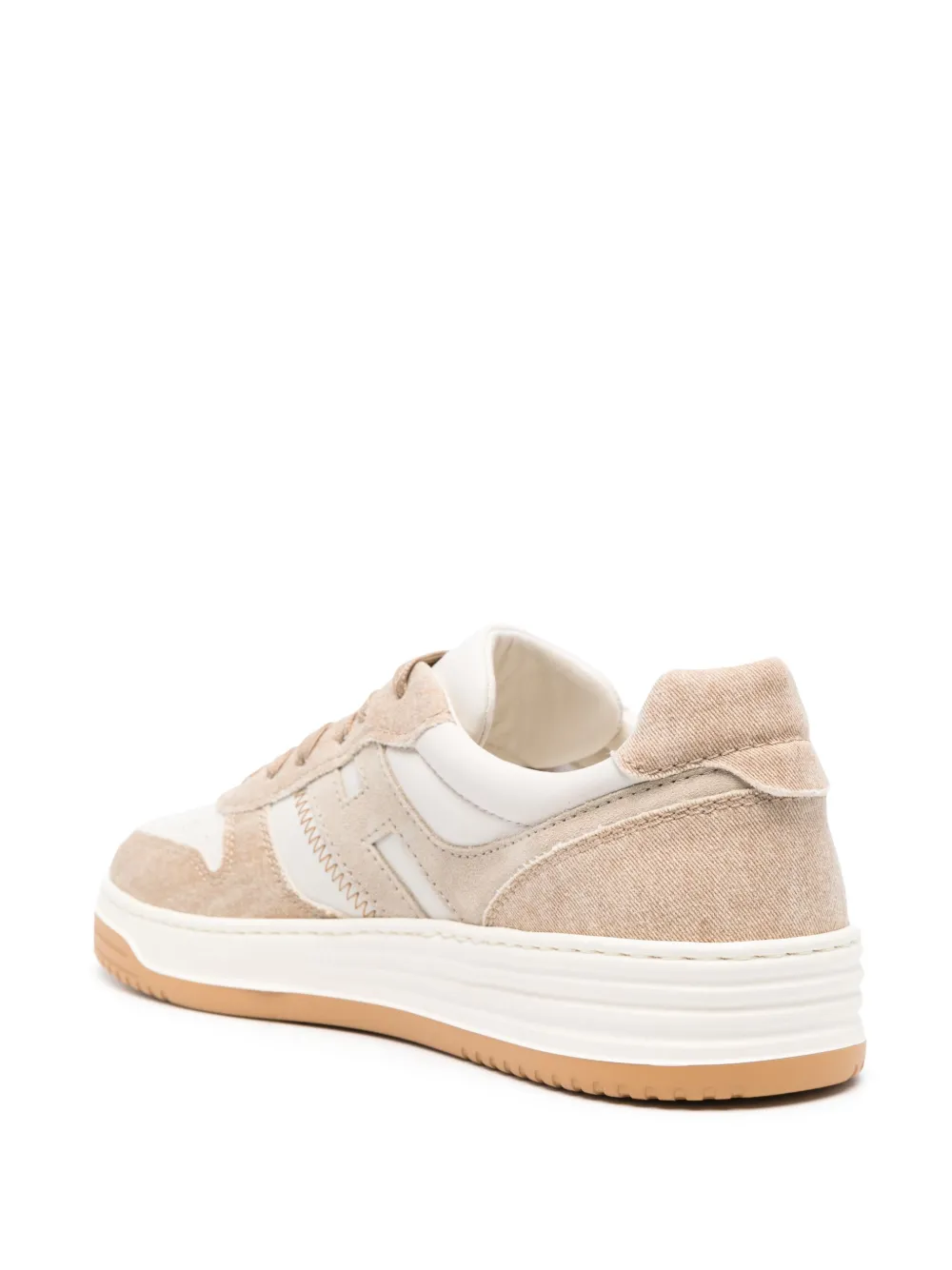 Shop Hogan Panelled Suede Sneakers In Neutrals